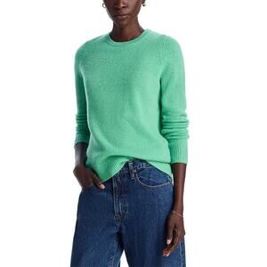 C by Bloomingdale's Women Fern Green Cashmere Knit Crewneck Sweater Size M